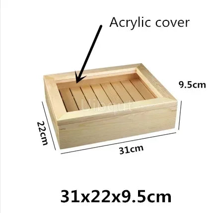 Japanese Cuisine Wooden Sashimi Sushi Box Lid Fish