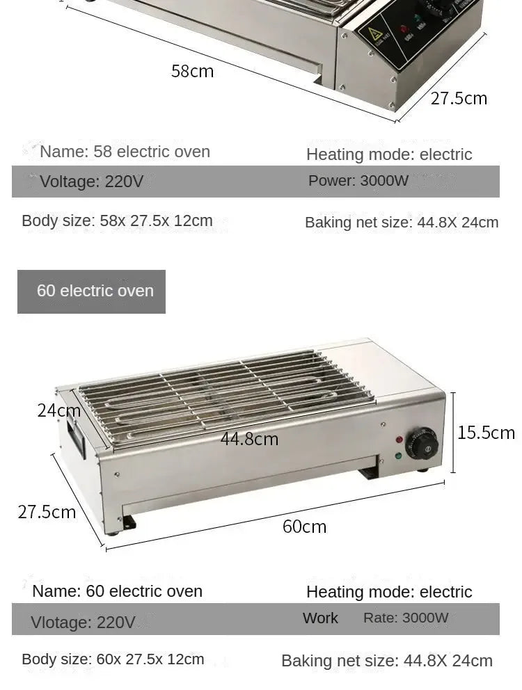 Electric Barbecue Grill Commercial Smoke-Free Indoor Stainless