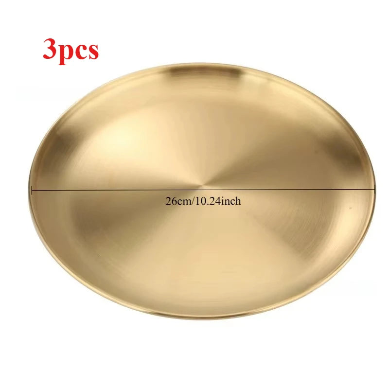 Stainless Steel Metal Dining Disc Round Bone Spitting