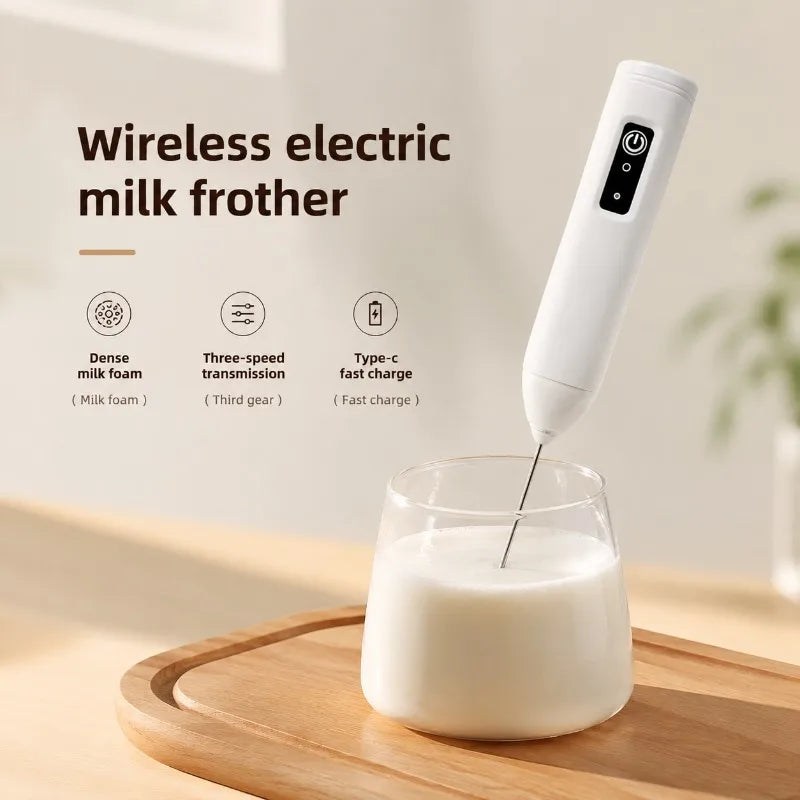 Electric Milk Frother Egg Beater Wireless Type-C Charging