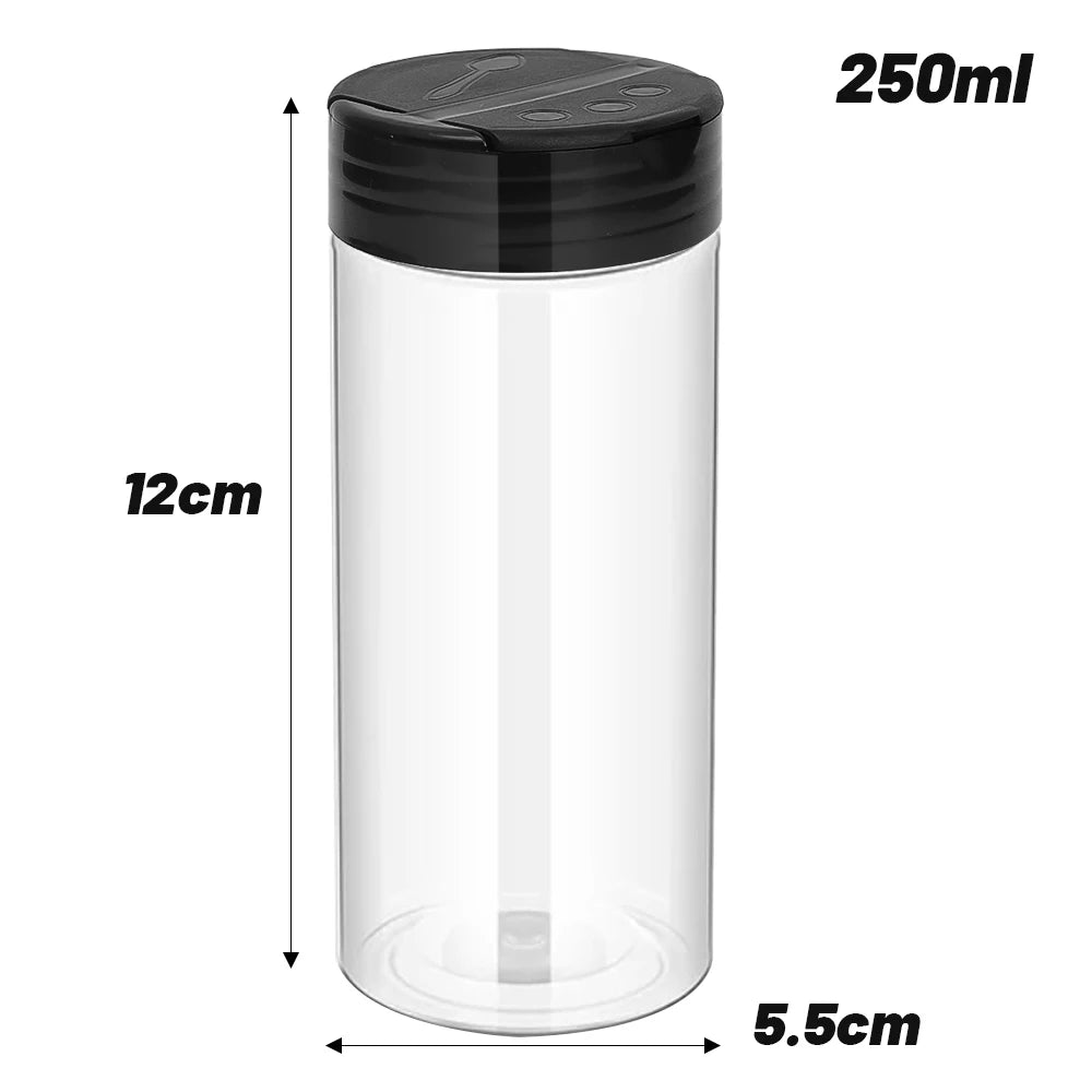 1/20pcs Clear Plastic Spice Bottles Salt Pepper Shaker