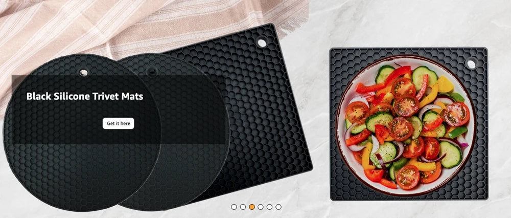 4pcs Silicone Mats Pot Holders Drying Mat Potholders