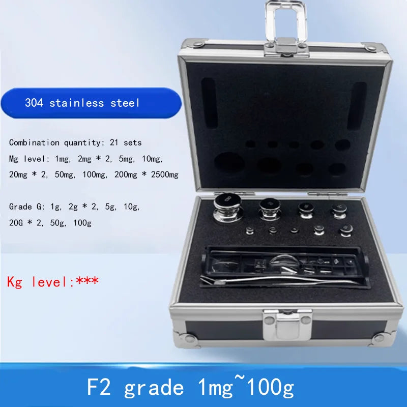 F1 Grade 24pcs 1mg-500g 304 Stainless Steel Digital