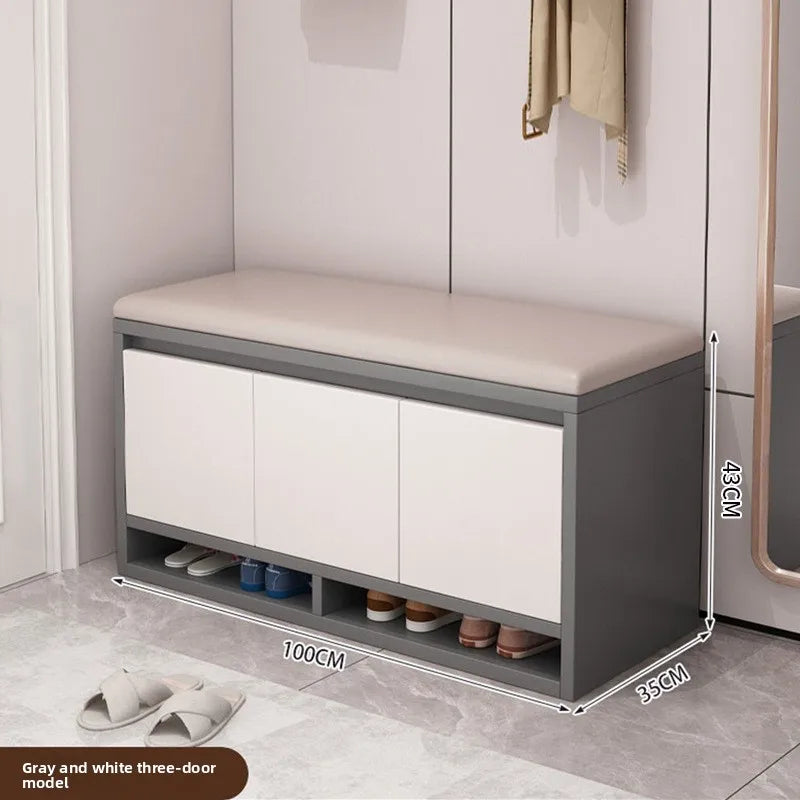 Shoe Storage Bench Cushion Seat Entryway Shoe Cabinet