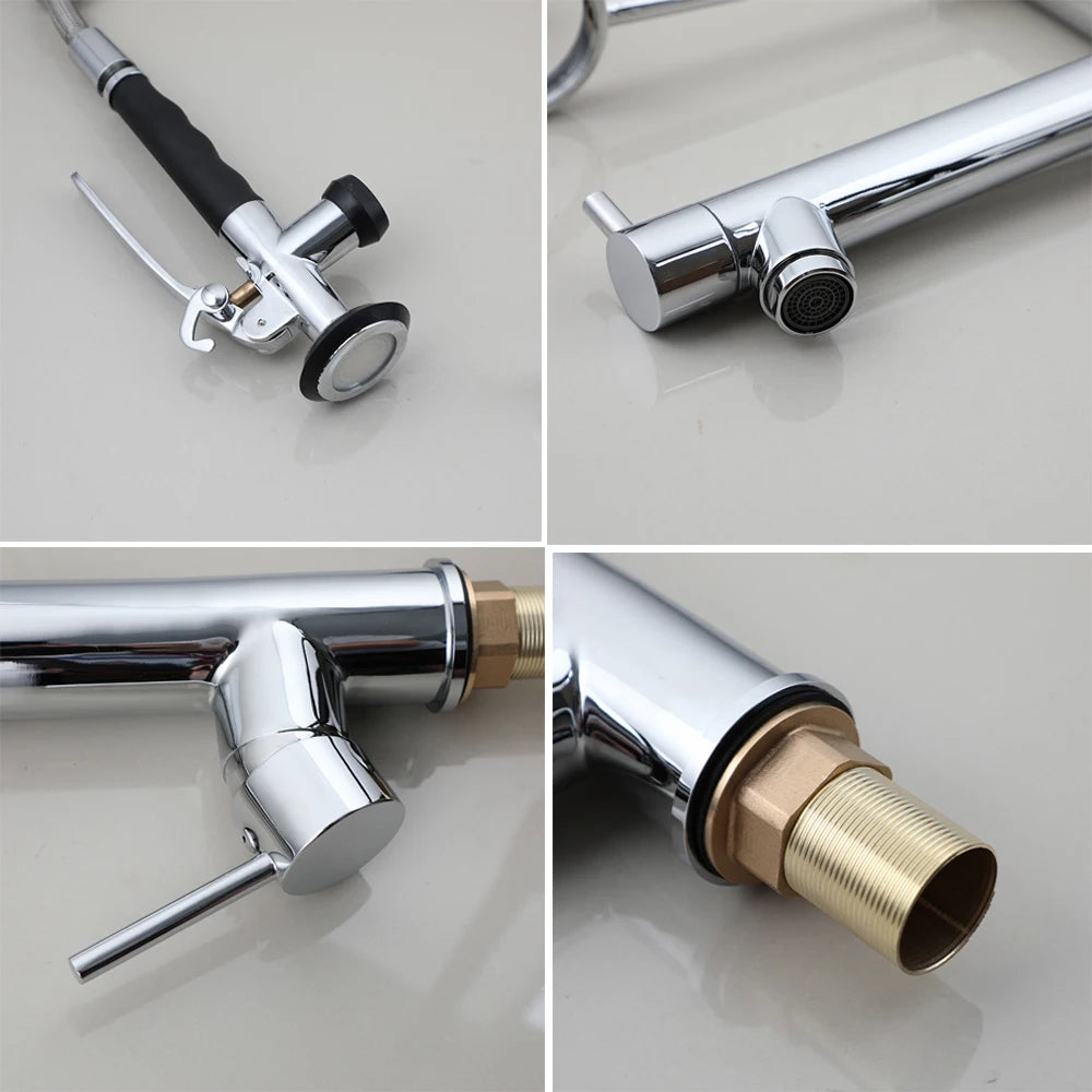 Kemaidi Brass Sink Faucet Spring Pull Down Faucets
