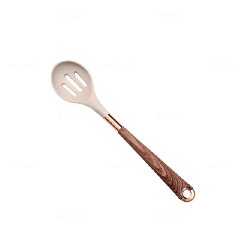 1-Pack Silicone Utensils Non-Stick Cooking Gold Plated Heat