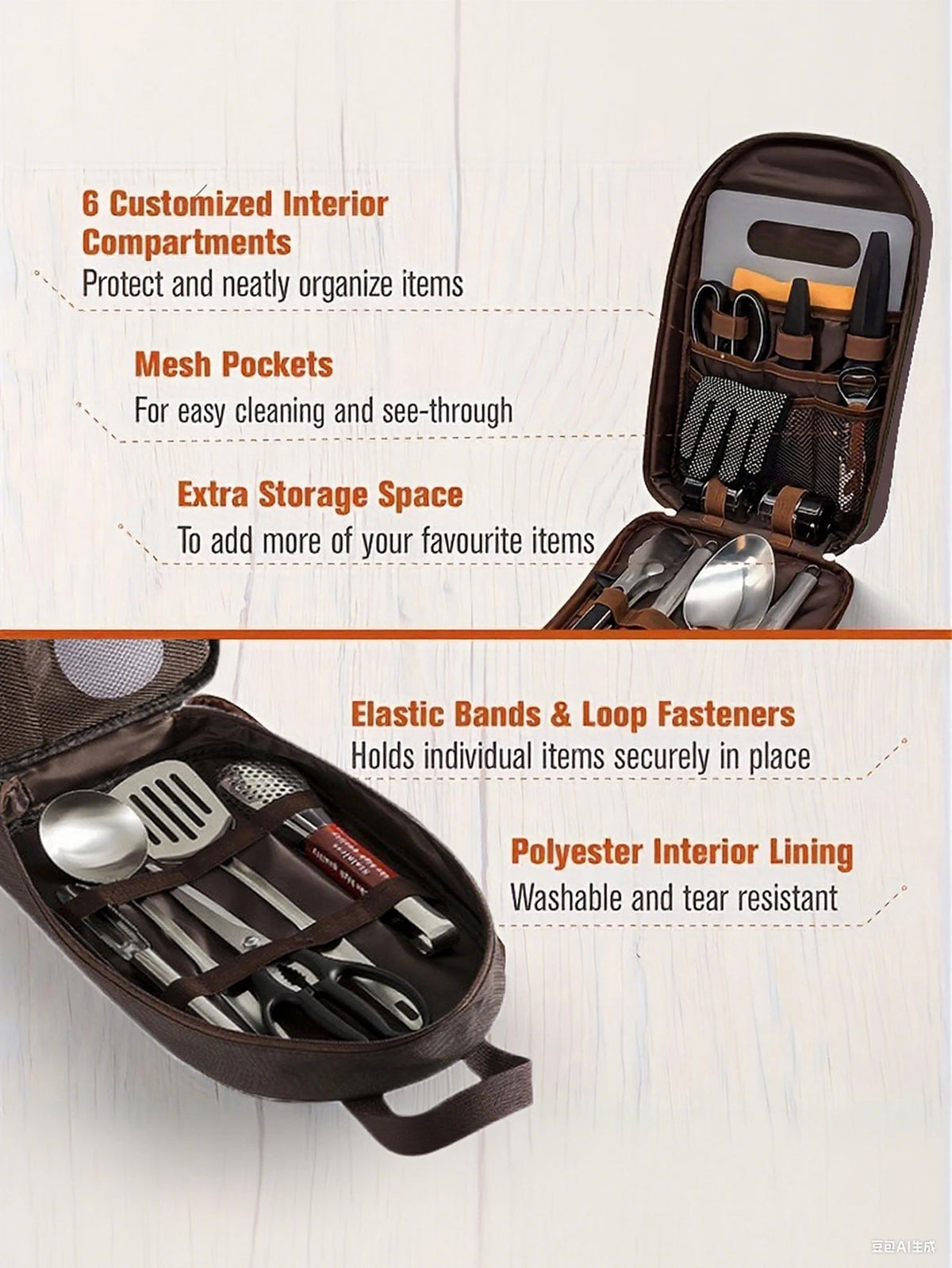 Outdoor Cooking Bag Camping Storage Bag Portablecooking Utensil