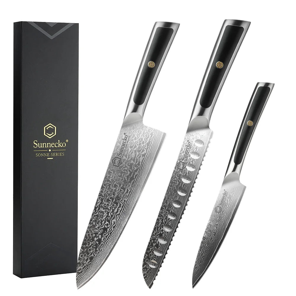 Sunnecko Damascus Steel Knives High Carbon Vg10 Core