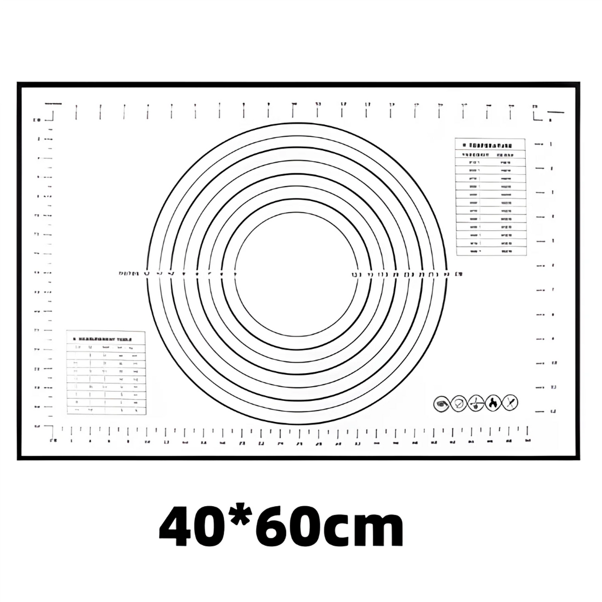 Black Silicone Baking Mat Kneading Pad Dough Mat
