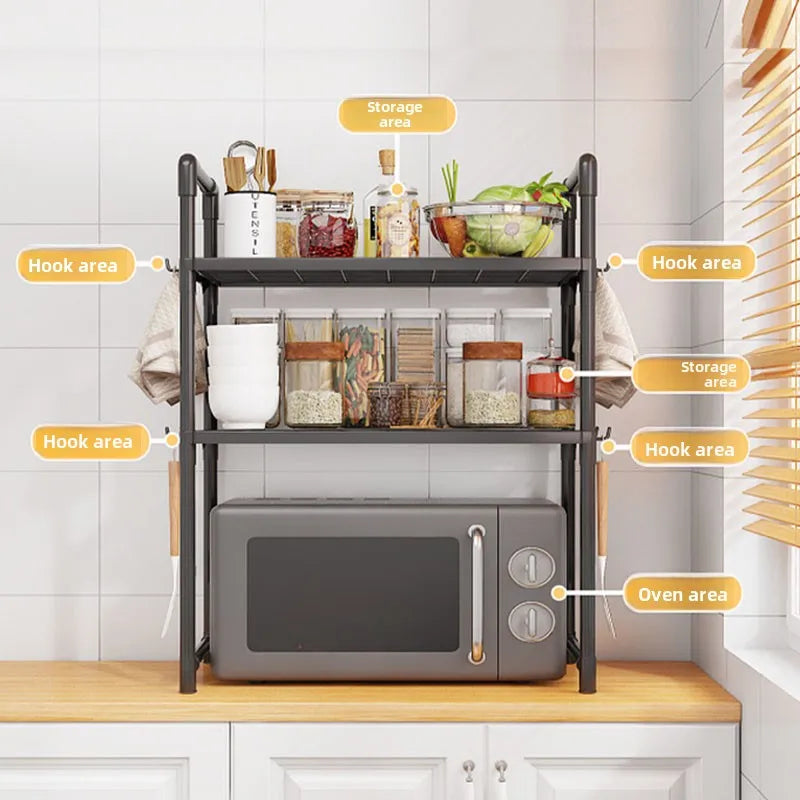 Multi-Purpose Storage Rack - Thickened Adjustable Shelf Microwave