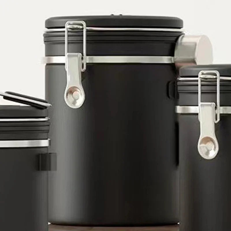 Stainless Steel Coffee Beans Vacuum Storage Jar Spoon