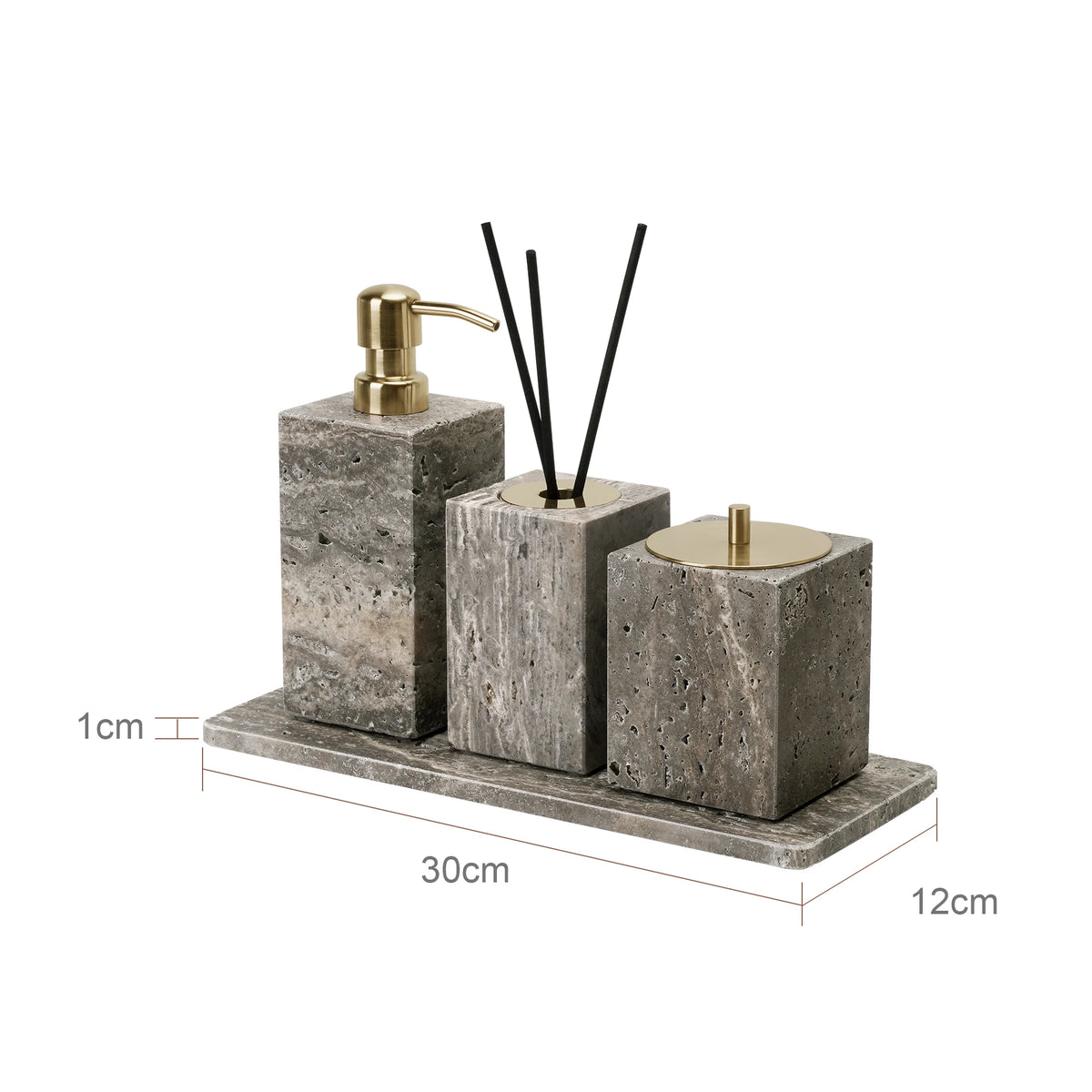 Grigio Travertino Bathroom Sets Vintage Marble Soap Holder