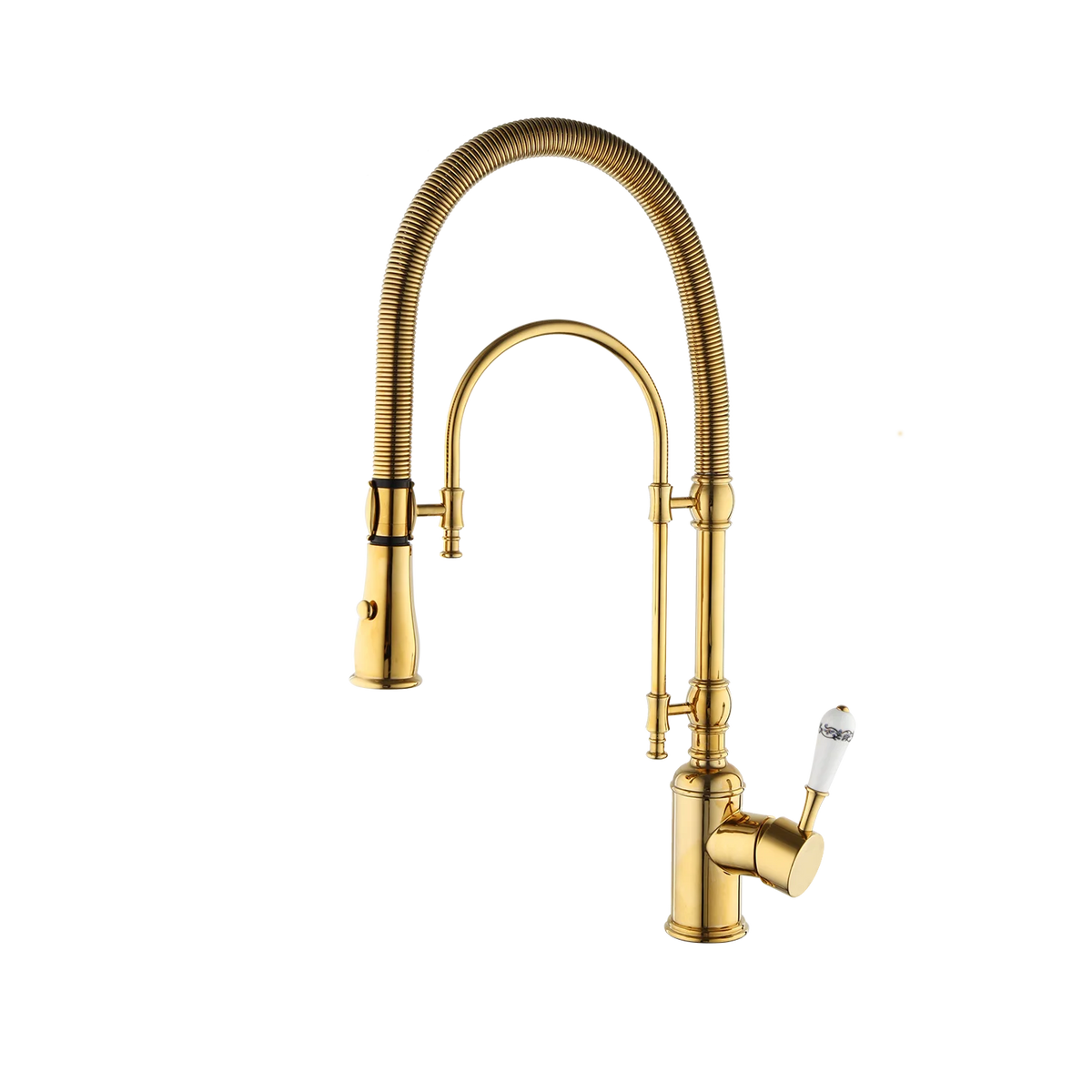 Ouio Solid Brass Dual-Function Faucet Pull-Down Sprayer &