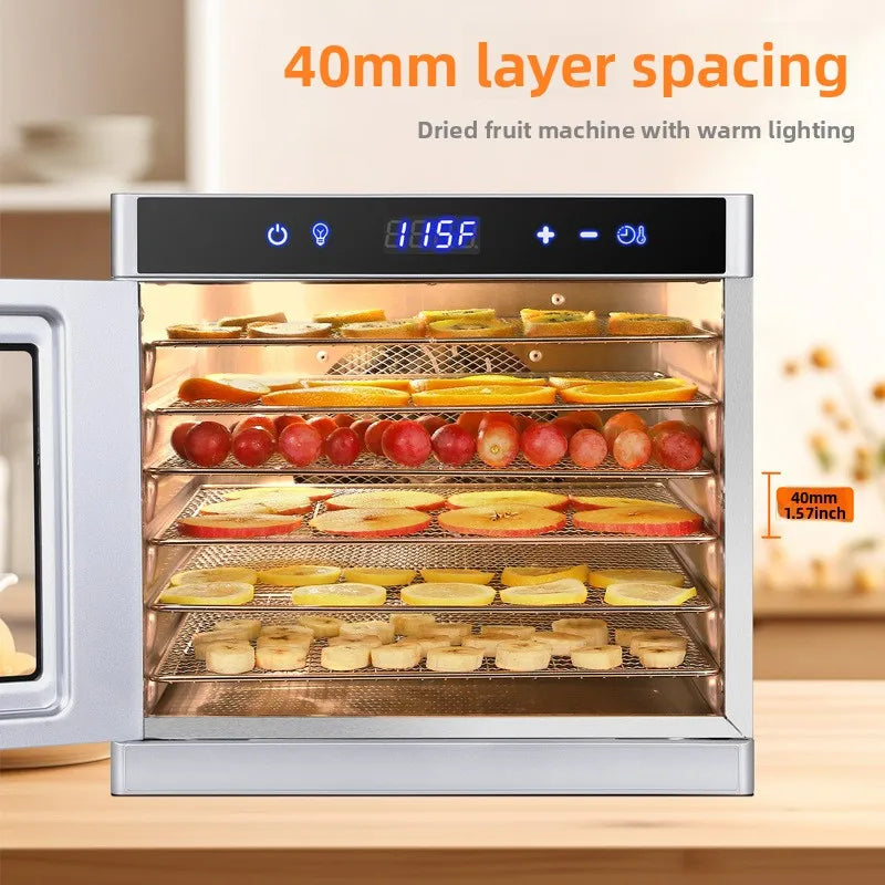 6-Layer Stainless Steel Food Dehydrator Machine Adjustable
