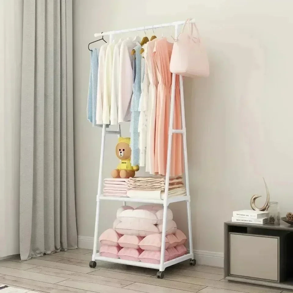 Multi Purpose Storage Dorm Clothing Drying Rack Freestanding
