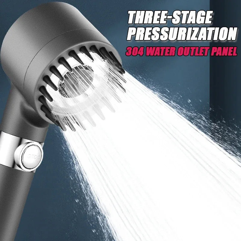High Pressurized Filter Shower Head 3-Mode Adjustable Spray