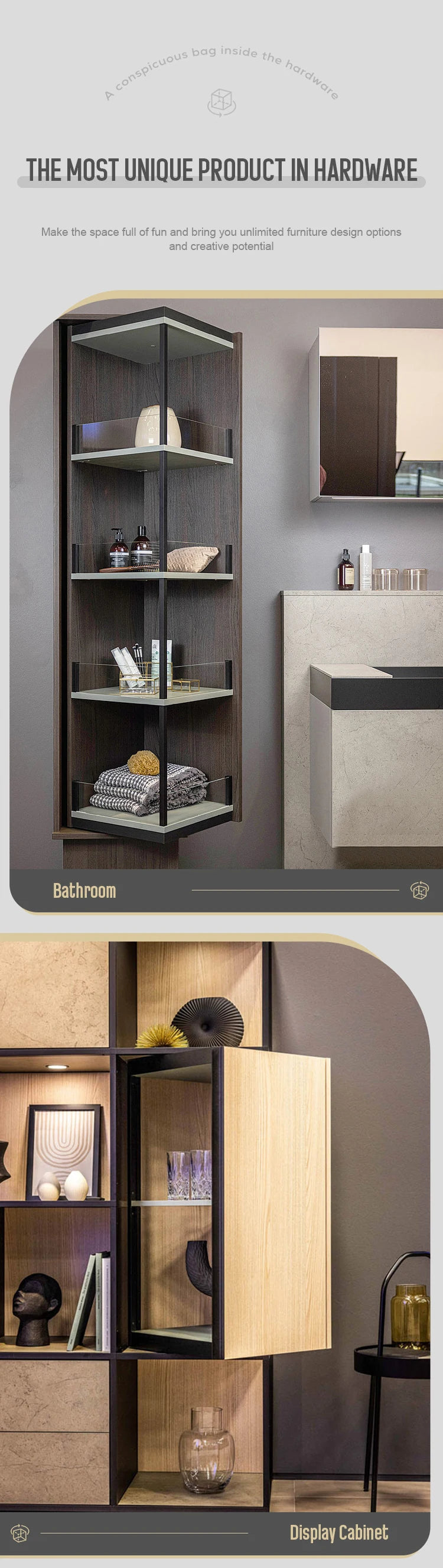 Island 180 360 Degree Rotating Bathroom Adjustable Unit