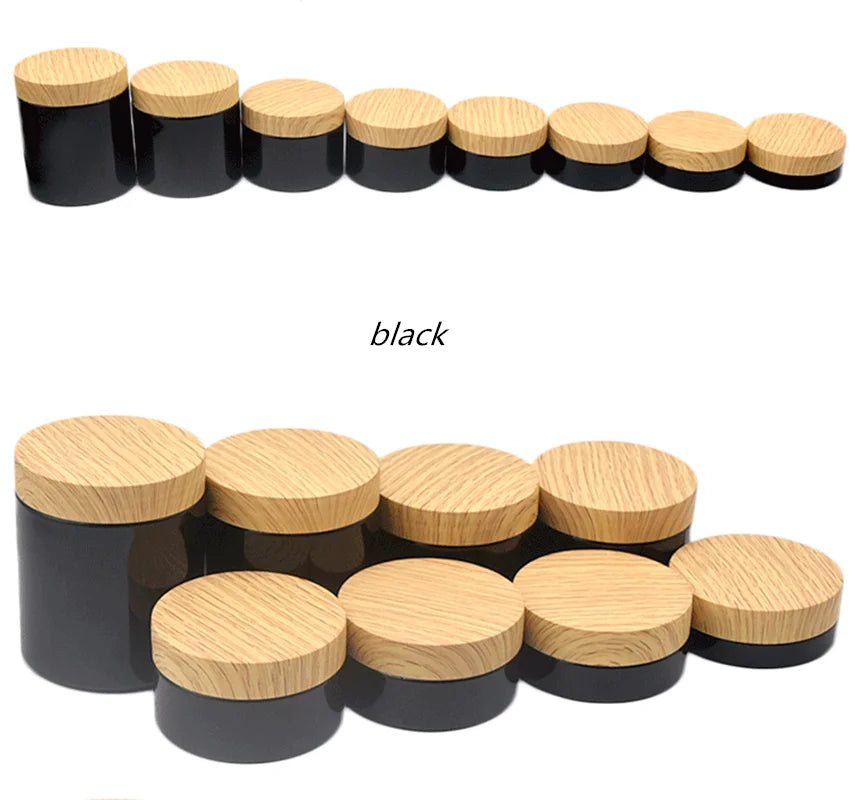 New100/120/150/200g/250g Pet Cream Jar Imitation Wood Grain Lid