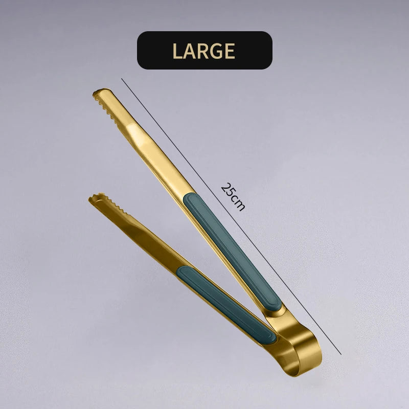 Gold Stainless Steel Food Tongs Non-Slip Serving Tongs