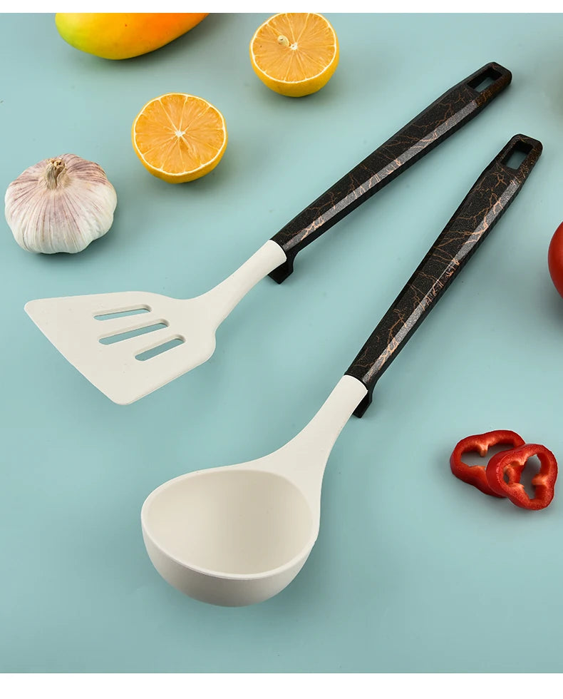 7pcs Silicone Cooking Utensils Non-Stick Cookware Black Cuisine