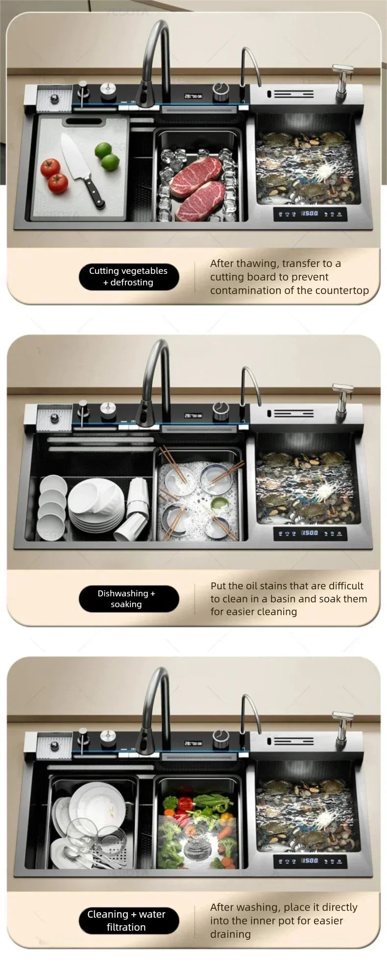 304 Stainless Steel Sink Water Catalyst Purify Ingredients