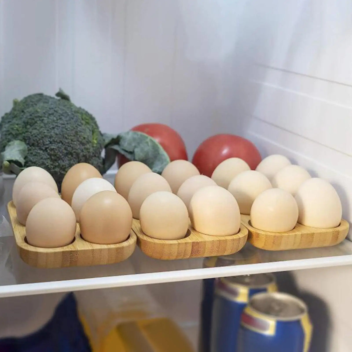 Egg Holder Double Row Egg Organizer Rack Refrigerator