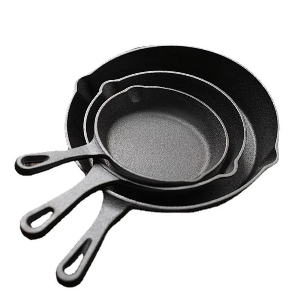Pre-Seasoned Cast Iron Skillet 10/14/16/20/26cm Thickened Non