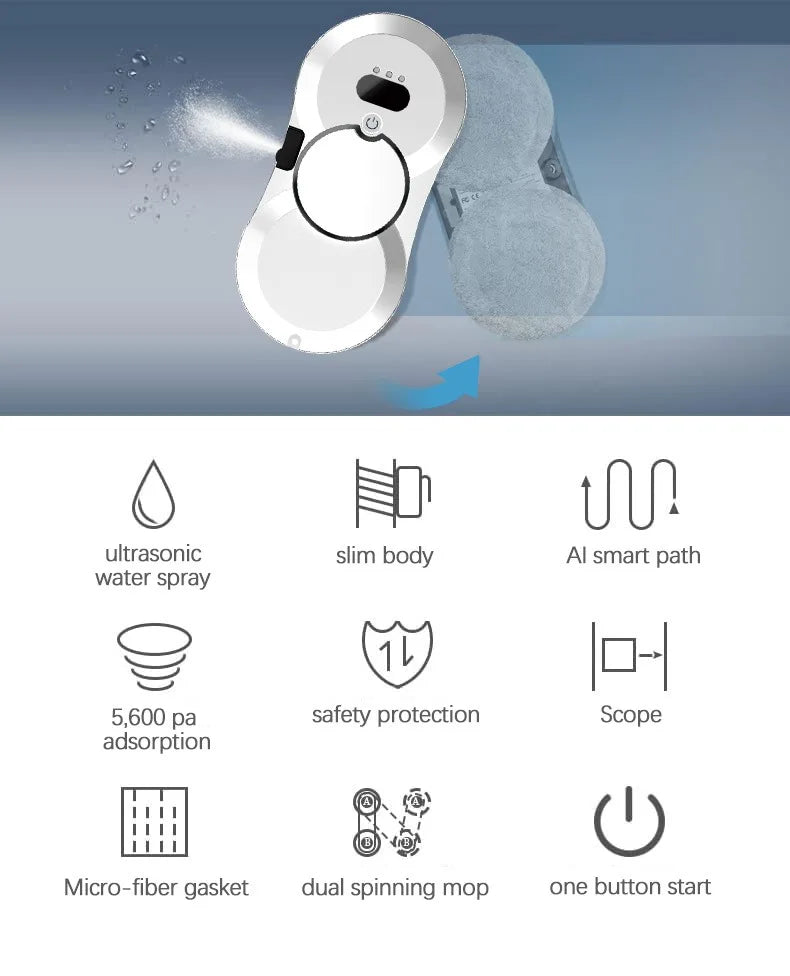 Water Spray Window Cleaning Robot Tank Smart Window