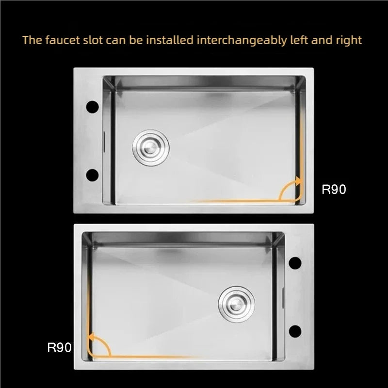 Stainless Steel Sink Narrow Long Model Side Hole