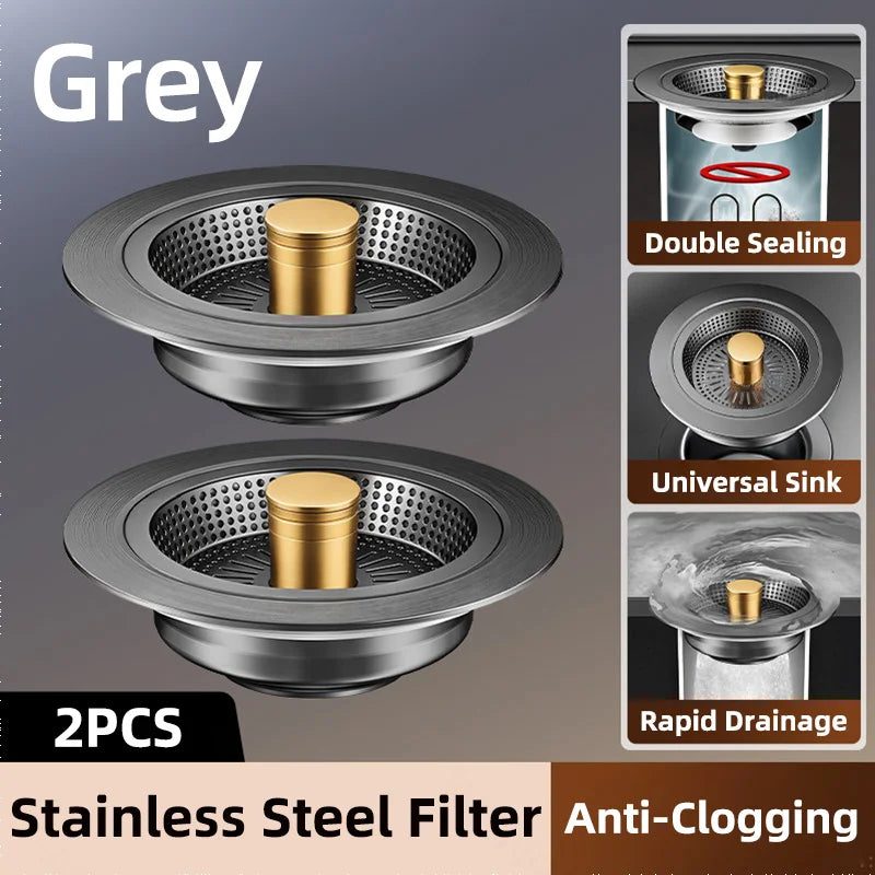 Universal Sink Strainer Stainless Steel Pop-Up Drain Plug