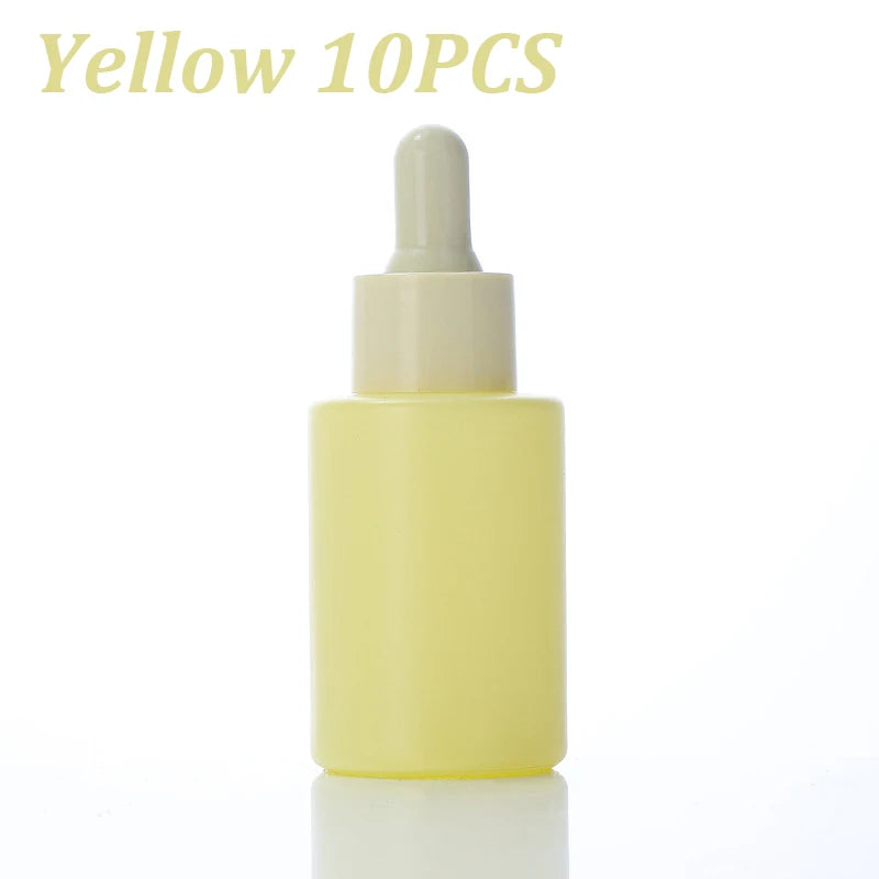 10pcs 30ml Dropper Bottles Macaron Colored Glass Container