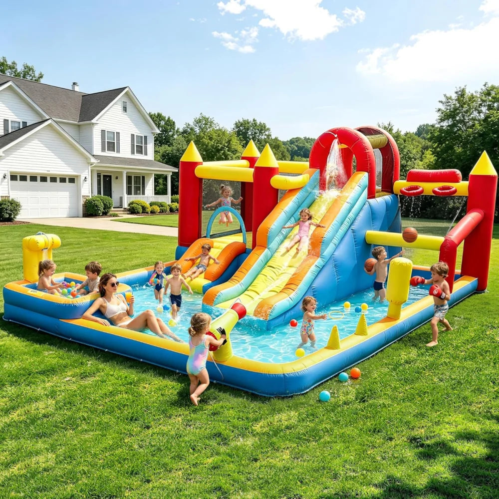 Jump Slide Inflatable Bouncer Kids Heavy Duty Blower