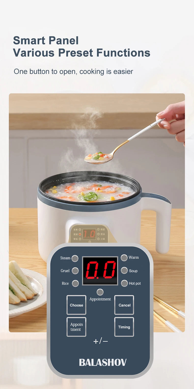 Electric Rice Cooker 110v/220v Multi Cooker Double Layer