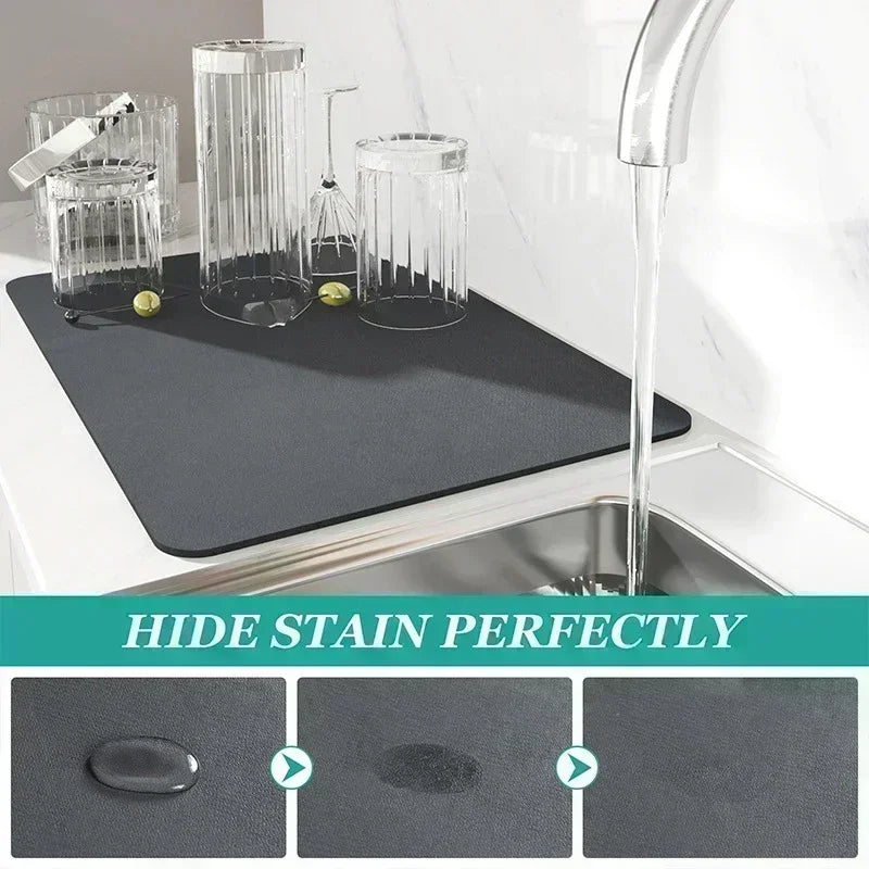 Drain Mat Dining Table Absorbent Mat Tableware Quick-Drying