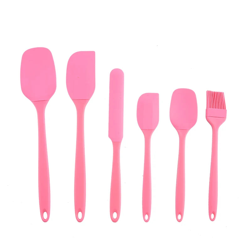 Silicone Kitchenware 6-Piece Cream Scraper Spatula Oil Brush