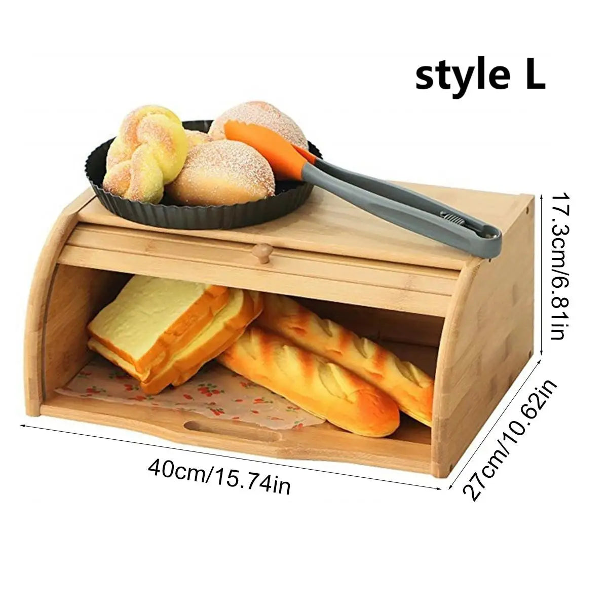 Premium Bamboo Bread Box Bread Storage Organizer Organizer