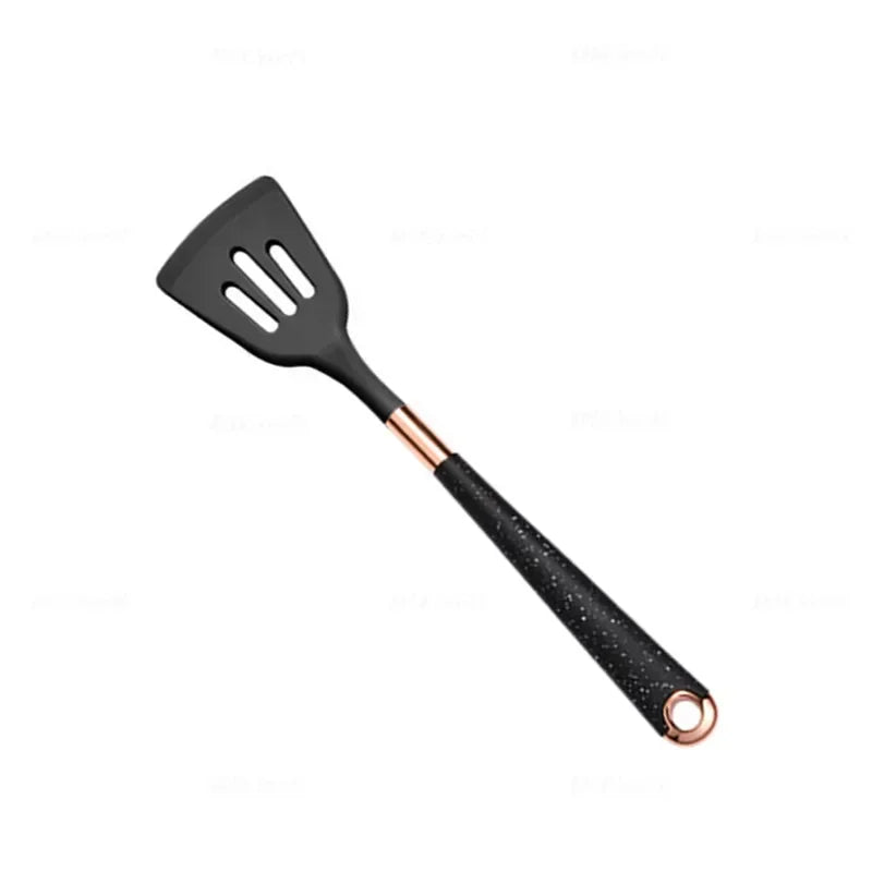1-Pack Silicone Utensils Non-Stick Cooking Gold Plated Heat