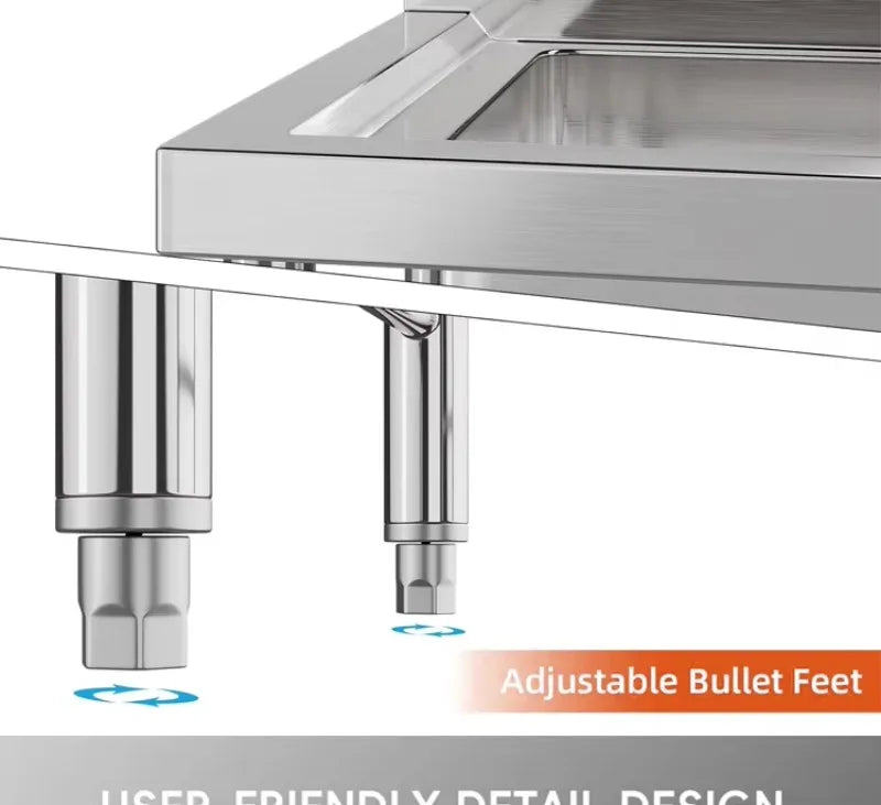 Custom Stainless Steel Prep Table Heavy Duty Work