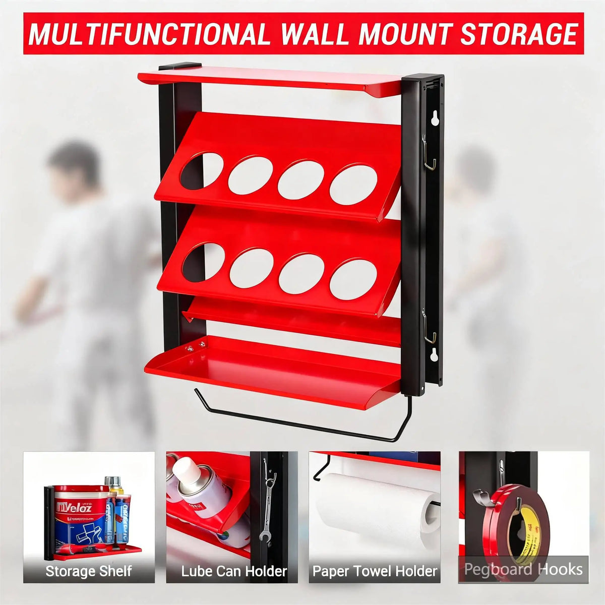 Spray Can Holder Wall Mount Storage Rack Heavy