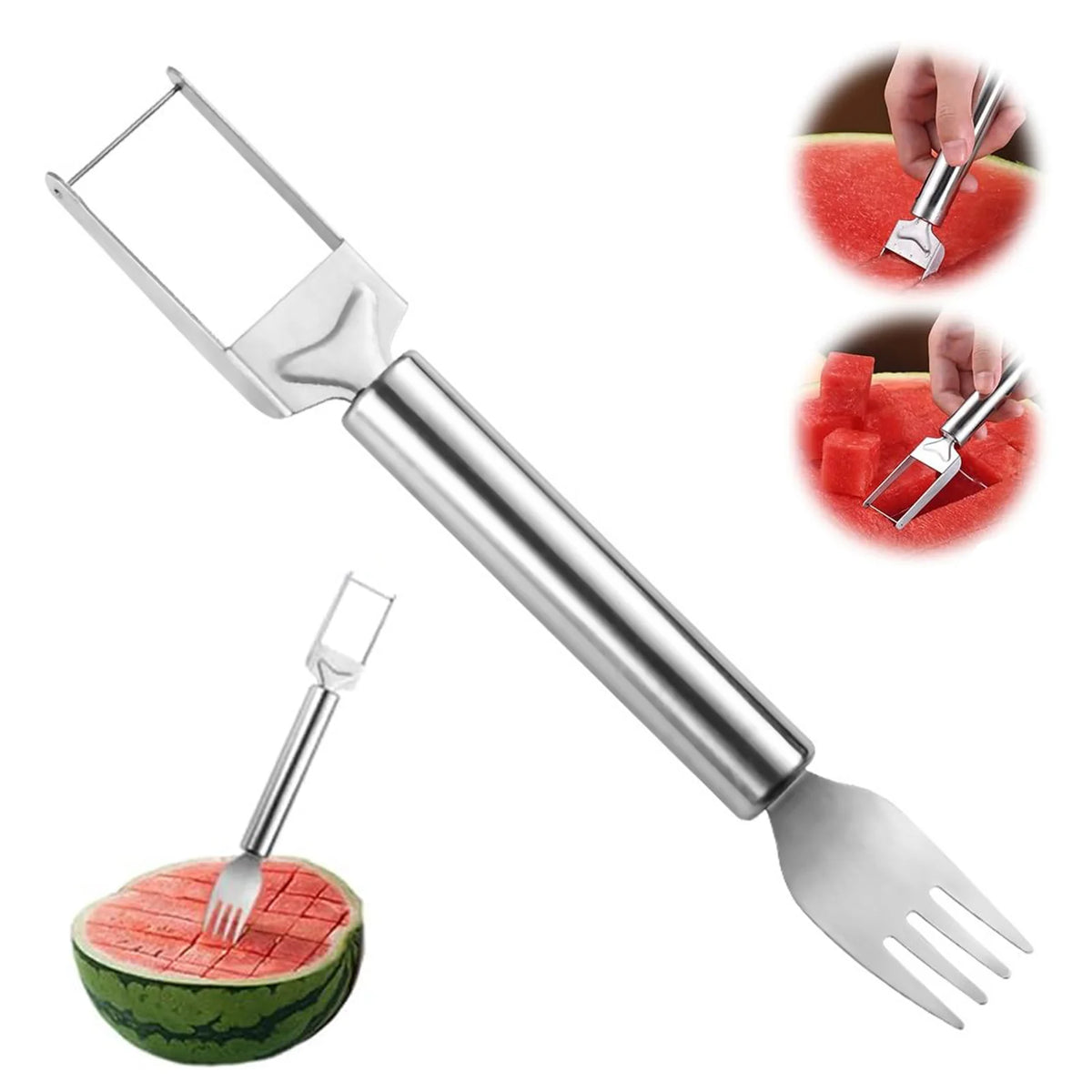 Stainless Steel Watermelon Cutting Functional Watermelon Fork