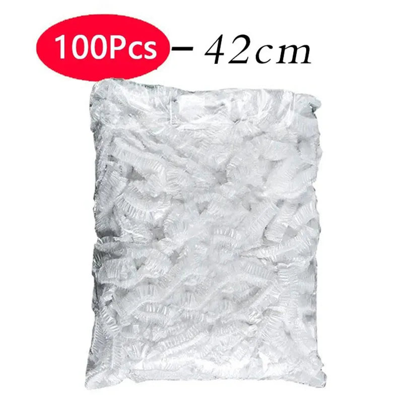 50 Pieces Disposable Food Cover Plastic Wrap Food