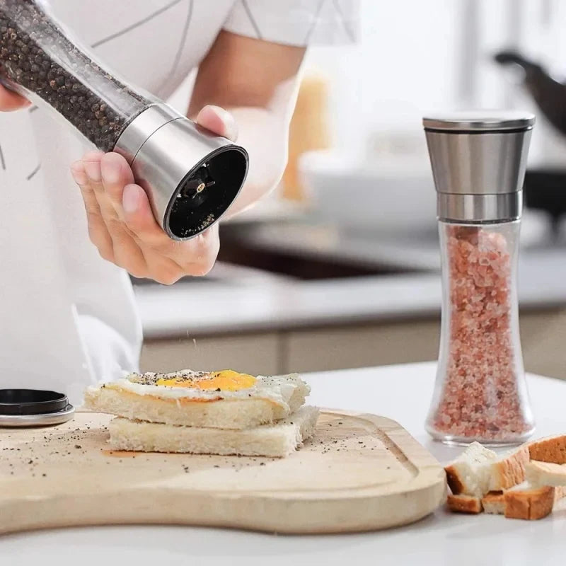 180/200ml Pepper Grinder Stainless Steel Glass Spice Bottle