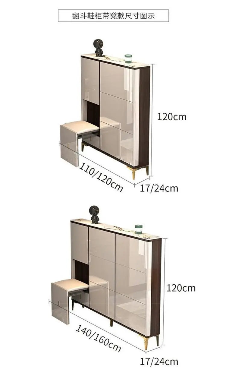Luxury Ultra-Thin Shoe Cabinet Organizer Storage Living Room