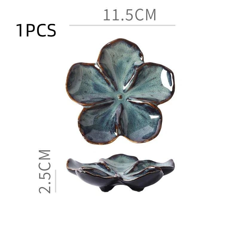 1pcsvintage Ceramic Craft Dish Flower Shaped Small Dish