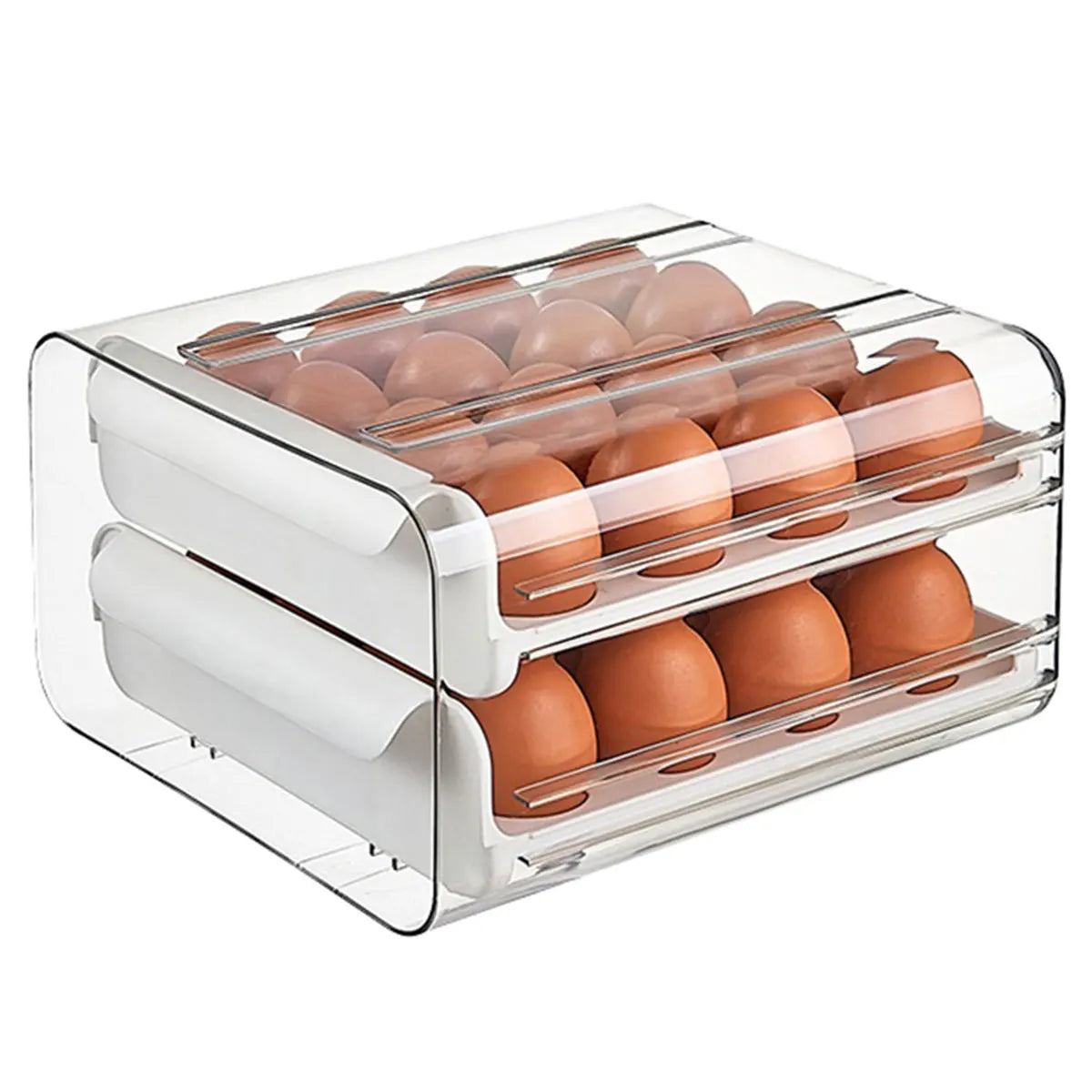 Auto Rolling Egg Holder Refrigerator 2-Layer 24 Egg