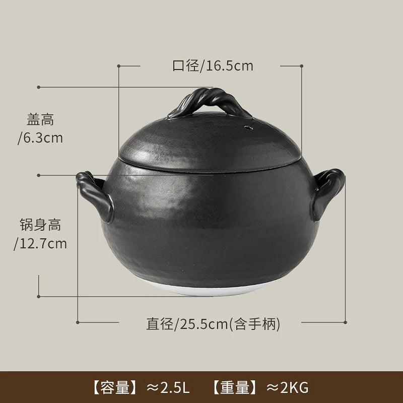 Japanese Ceramic Casserole Creative Spherical Clay Saucepan Stew