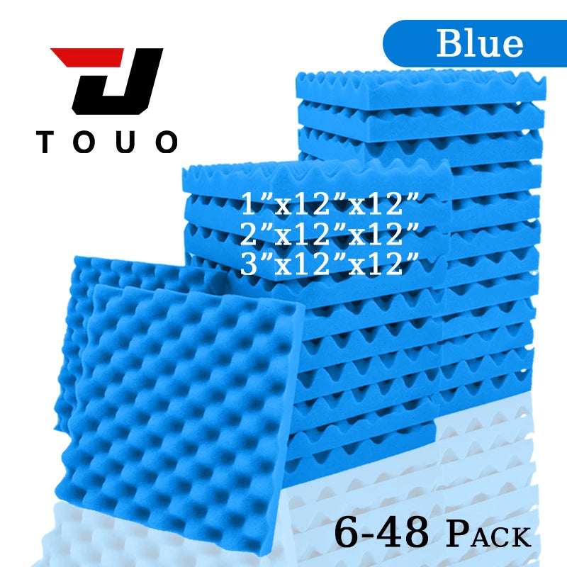 Touo Acoustic Foam 6/12/24/48pc Acoustic Sponge Sound Insulation
