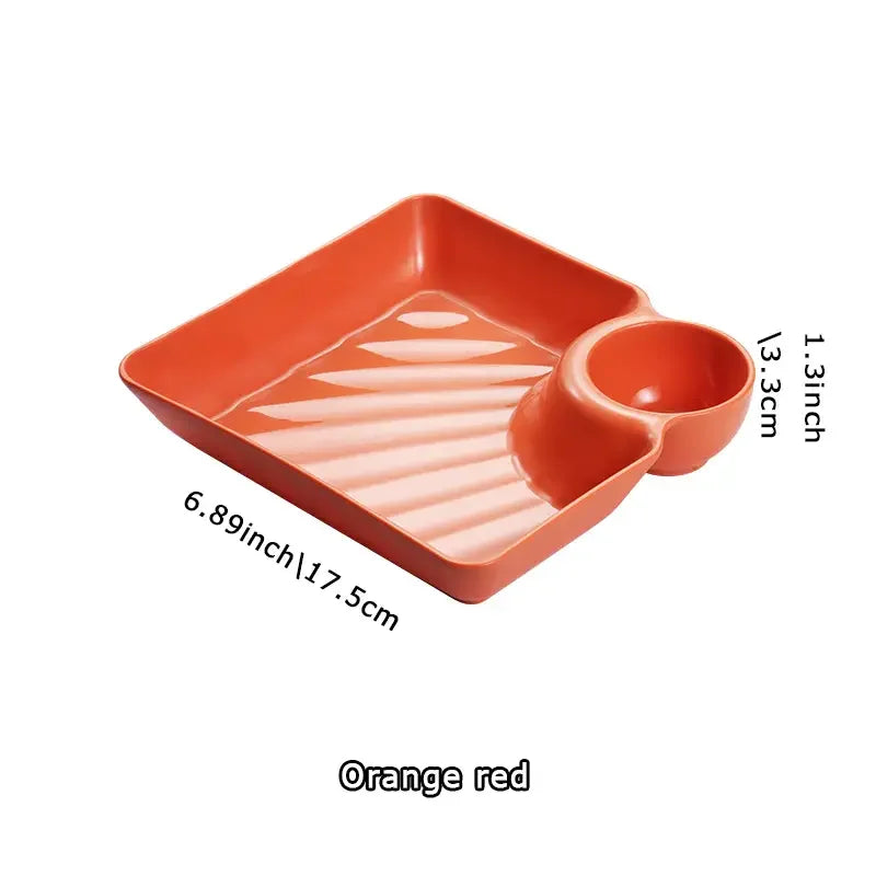 1pc Dumpling Plate Sauce Dish Square Serving Plate
