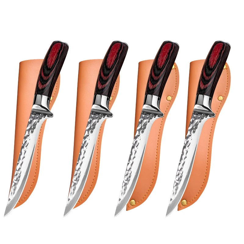Stainless Steel Chef Knife Professional Boning Cleaver Wood