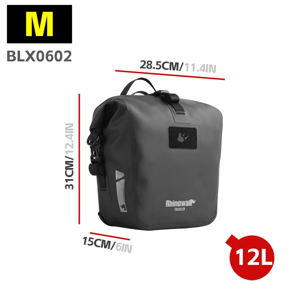 Rhinowalk Bicycle Pannier Bag Waterproof 6l 12l 20l